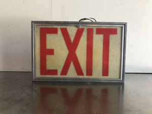 Image of Vintage Light Up Exit Sign